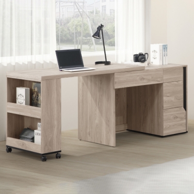 Homelike 仙蒂4尺多功能書桌(含側拉櫃)-寬120x深60x高76cm