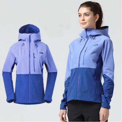 美國 the north face 女款 gore-tex 防水透氣耐磨可調節連帽外套.夾克_藍/紫 v