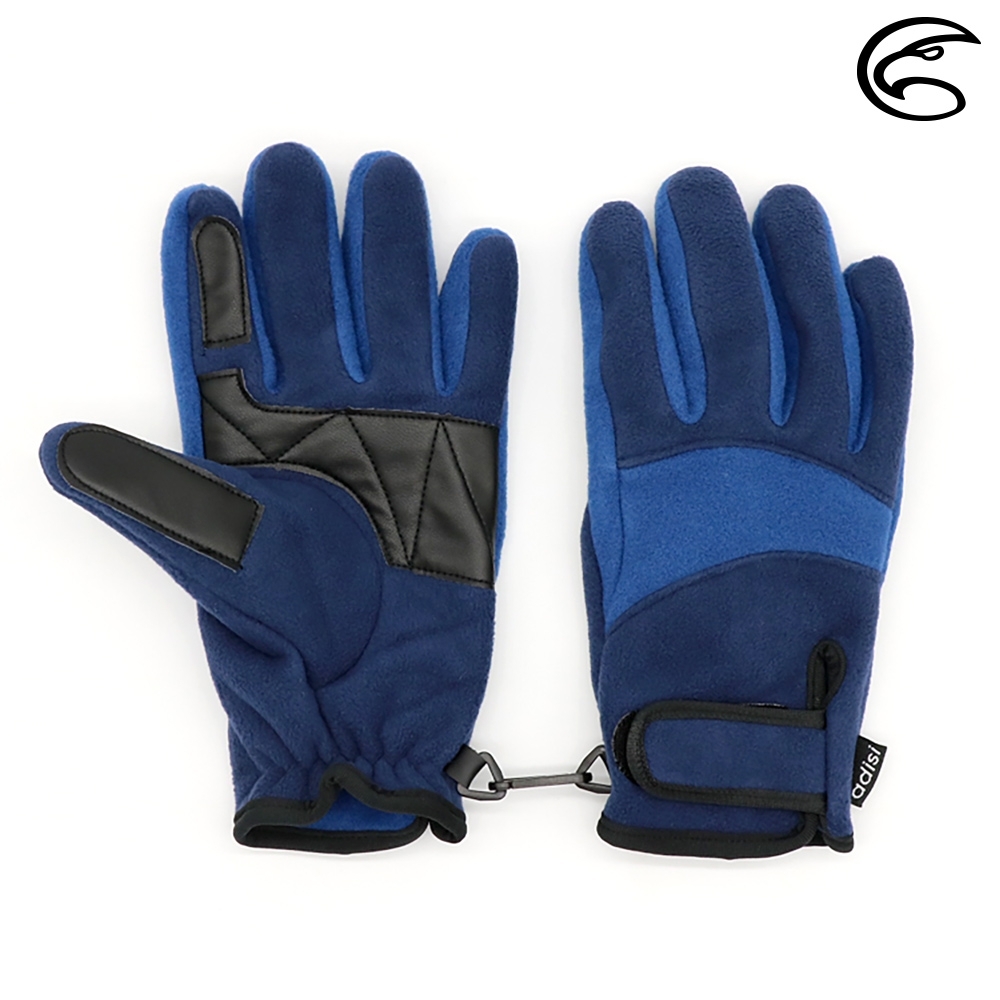ADISI 防風保暖手套 AS20022 / 深藍 / 灰藍