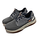 Skechers 休閒鞋 Bucknell-HAWN 男鞋 灰 深藍 帆船鞋 套入式 記憶鞋墊 彈性鞋帶 210565GYNV product thumbnail 1
