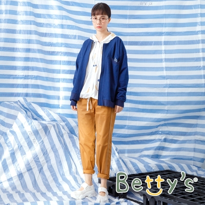 betty’s貝蒂思　跳色車線直筒褲 (深卡其)