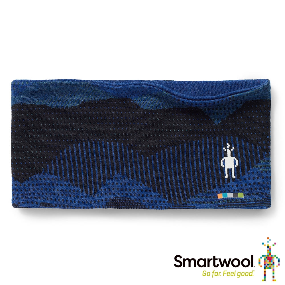 官方直營 Smartwool Thermal 美麗諾羊毛雙面兩用印花頭套 莓藍山紋 美麗諾羊毛 保暖 頭巾 吸濕排汗