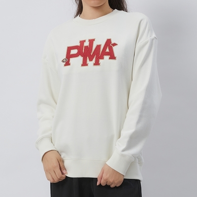 Puma 流行系列 女款 米紅色 亞規 喜氣 圓領 上衣 大學T 運動 休閒 長袖 62583965