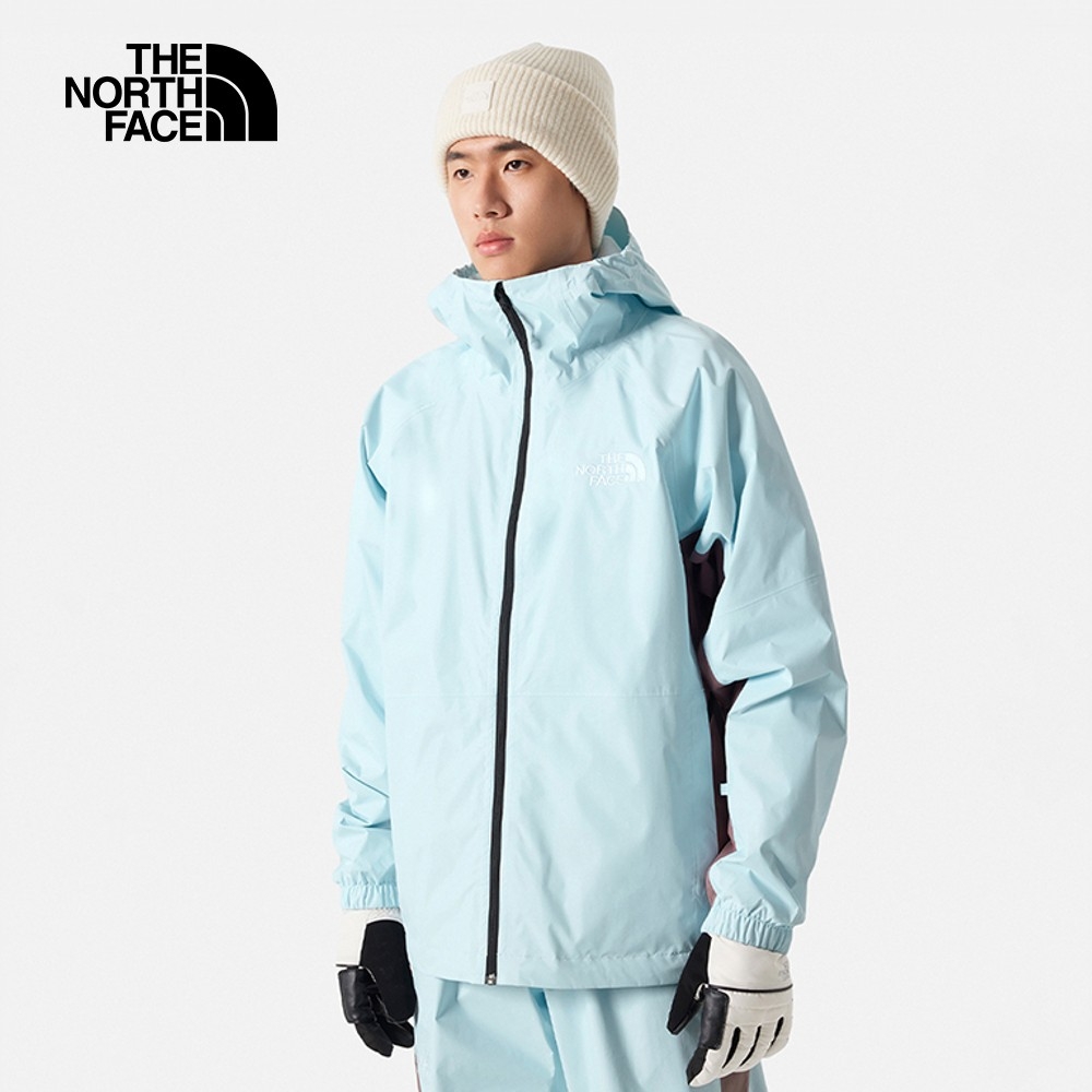 The North Face 官方旗艦】北面男款藍色防水透氣舒適連帽衝鋒衣 