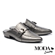 拖鞋 MODA Luxury 復古個性鉚釘點綴尖頭低跟穆勒拖鞋－古銅 product thumbnail 1