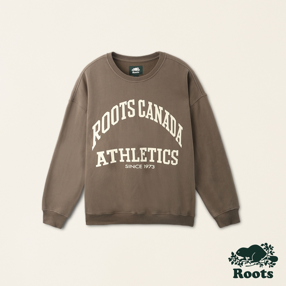 Roots 女裝- ATHLETICS圓領上衣-棕色