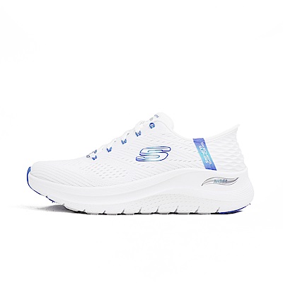 Skechers Arch Fit 2.0 [150066WWBL] 女 休閒鞋 寬楦 厚底 套入式 瞬穿 白 藍