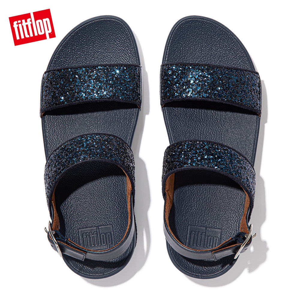 FitFlop】LULU GLITTER BACK-STRAP SANDALS經典亮片後帶涼鞋-女(午夜藍