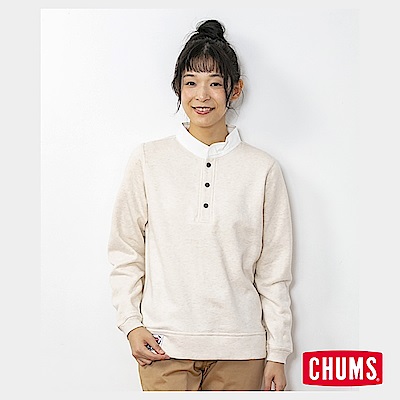 CHUMS 日本 女 35周年紀念半開套頭衫 Boobies 米