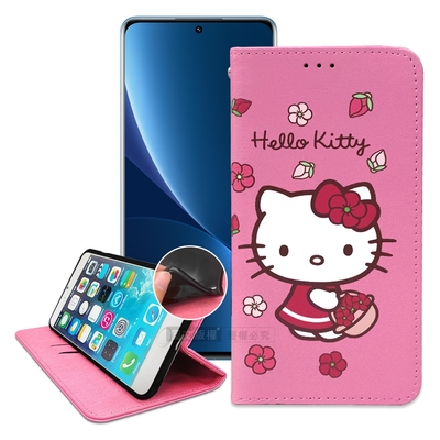 三麗鷗授權 Hello Kitty 小米 Xiaomi 12 Lite 5G 櫻花吊繩款彩繪側掀皮套