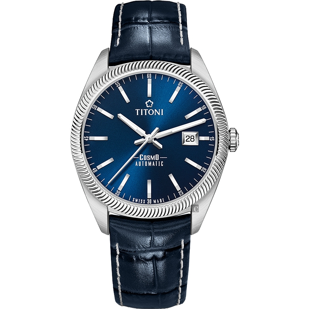 TITONI 梅花錶 宇宙系列經典復刻機械錶(878 S-ST-612)-藍x41mm