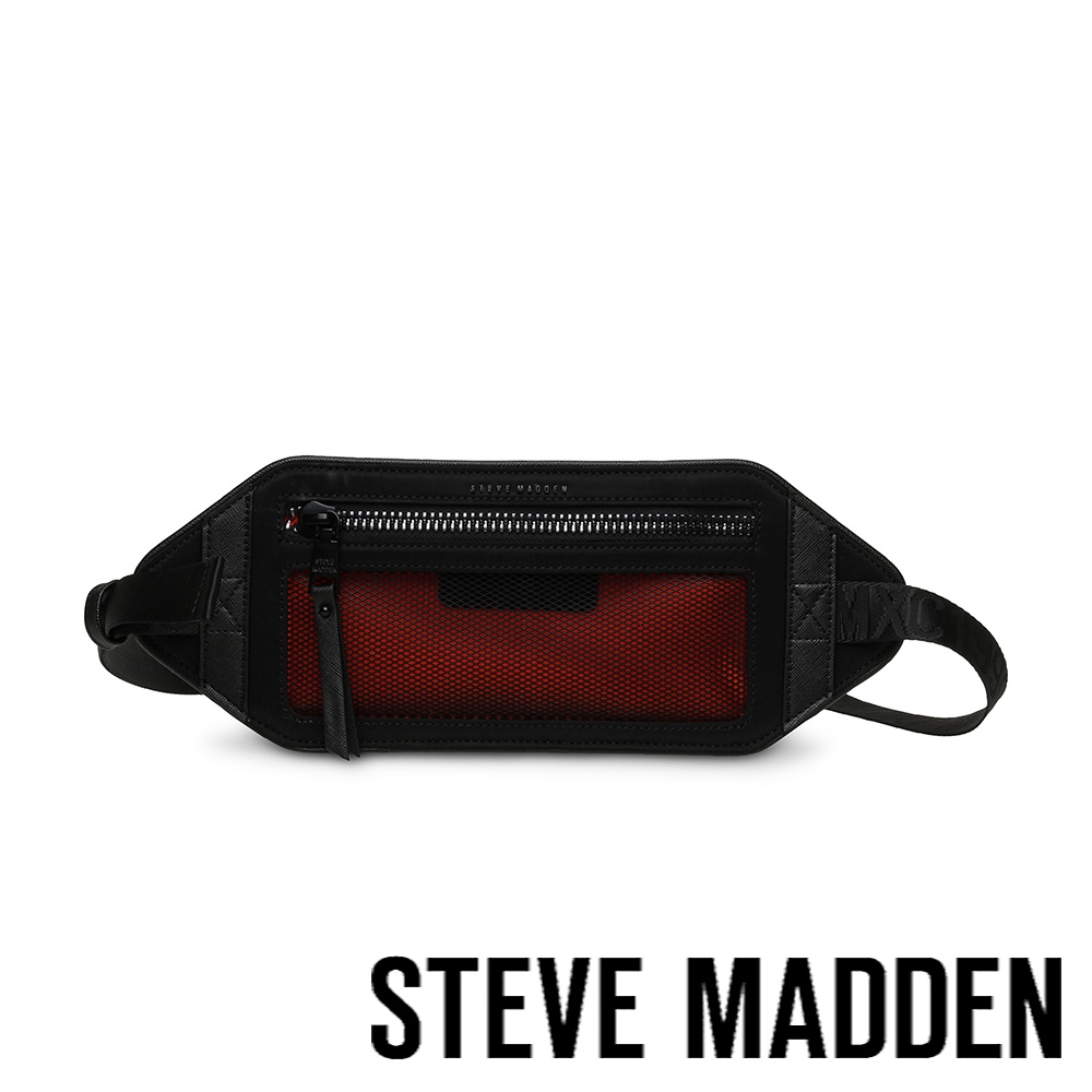 STEVE MADDEN-BLEITH 網布薄型腰包-黑色