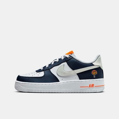 NIKE AIR FORCE 1 LOW LV8 BG 男女大童休閒鞋-白藍-FN7239410