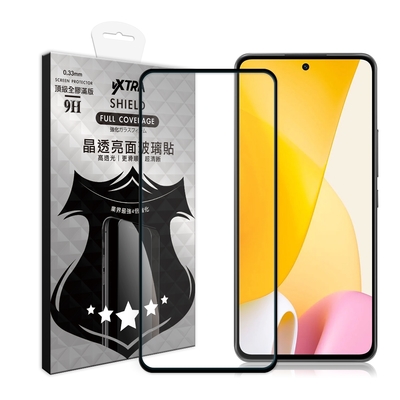 VXTRA 全膠貼合 小米 Xiaomi 12 Lite 5G 滿版疏水疏油9H鋼化頂級玻璃膜(黑)