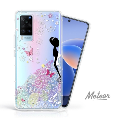 Meteor vivo X60 奧地利水鑽彩繪防摔殼 - 花嫁