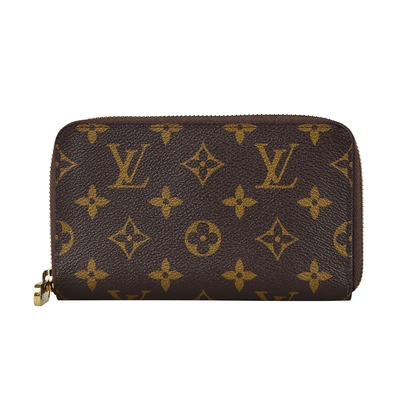 二手品 Louis Vuitton Monogram帆布直式拉鍊中夾