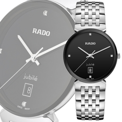 Rado 雷達表 Florence佛羅倫薩系列 鑽石時標 無框不鏽鋼石英錶-黑 38mm R05(R48912713)