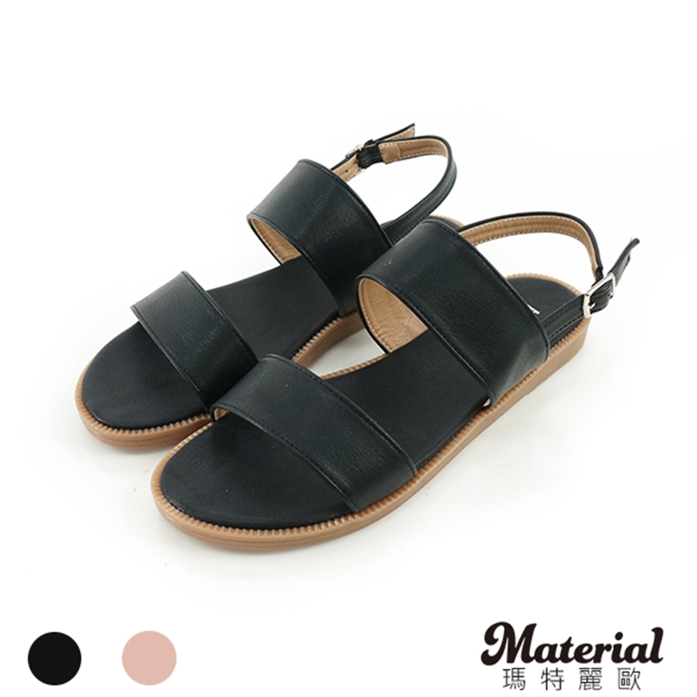 Material瑪特麗歐  MIT涼鞋 雙橫帶簡約涼鞋  T1021