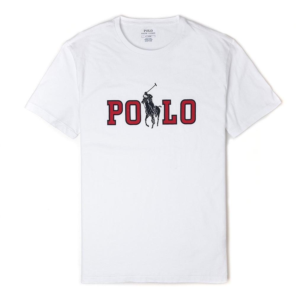 Polo Ralph Lauren 年度熱銷印刷文字大馬系列短袖T恤-白色