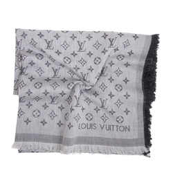 Louis Vuitton  M71619 Essential經典印花圍巾(灰色)