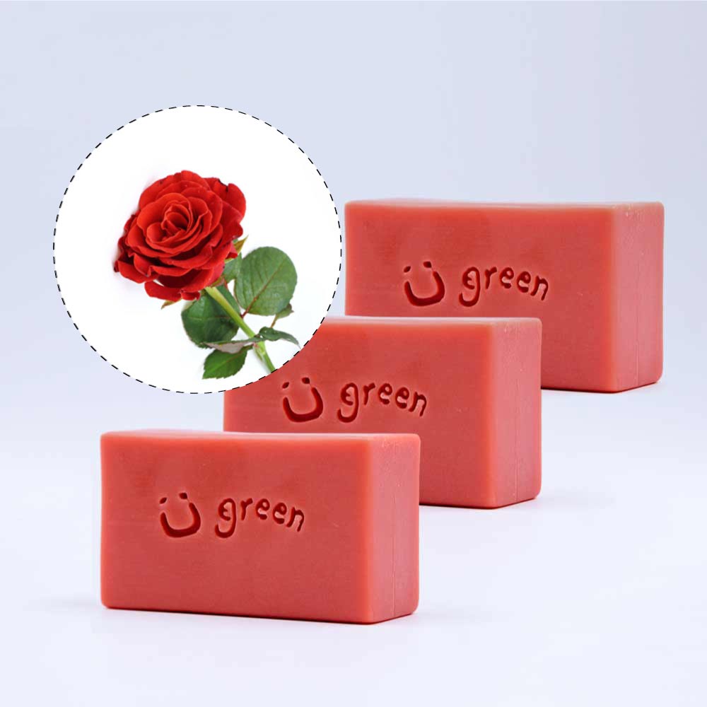 綠優園-天然植萃手工皂潤膚皂-玫瑰草礦泥三入裝