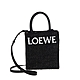 LOEWE 新款撞色 LOEWE 標誌Standard Tote酒椰葉手提/斜背包 (黑色) product thumbnail 1