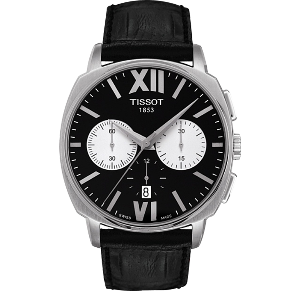 TISSOT 天梭 官方授權 T-Lord 都會紳士三眼計時機械表 T0595271605800 T0595271605800