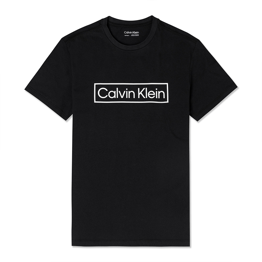 Calvin Klein 熱銷印刷文字圖案短袖T恤-黑色