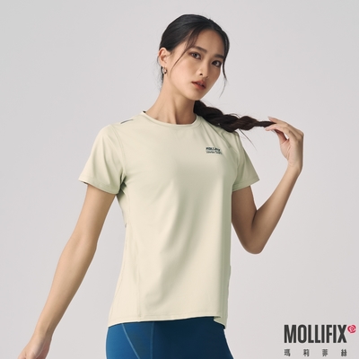 Mollifix 瑪莉菲絲 抗菌側口袋短袖上衣(果綠)、瑜珈服、瑜珈上衣、運動上衣