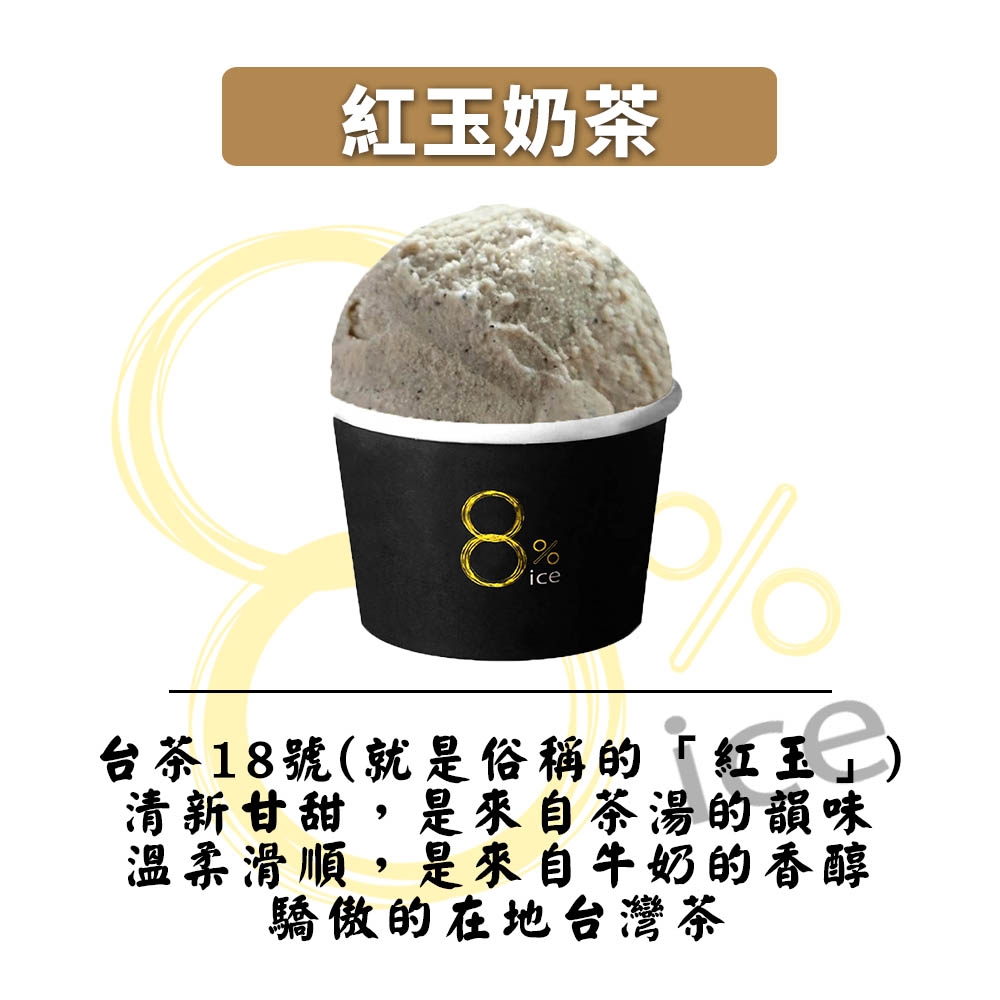 [任選] 8%ice 義式冰淇淋-紅玉奶茶(120g)