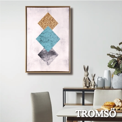 TROMSO 北歐時代風尚有框畫-碧藍三菱WA172