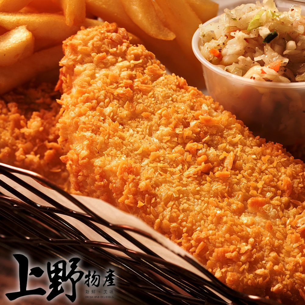 上野物產 東港必吃酥脆蝦餅（300g±10%/10片/包）x4包