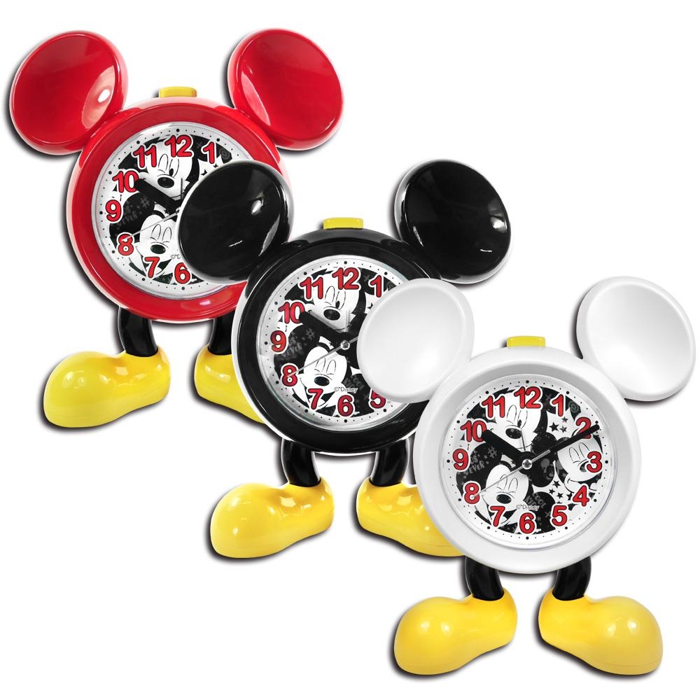Disney 迪士尼 / 米奇 音樂 童趣 靜音機芯 兒童 座鐘 鬧鐘 - 白/黑/紅