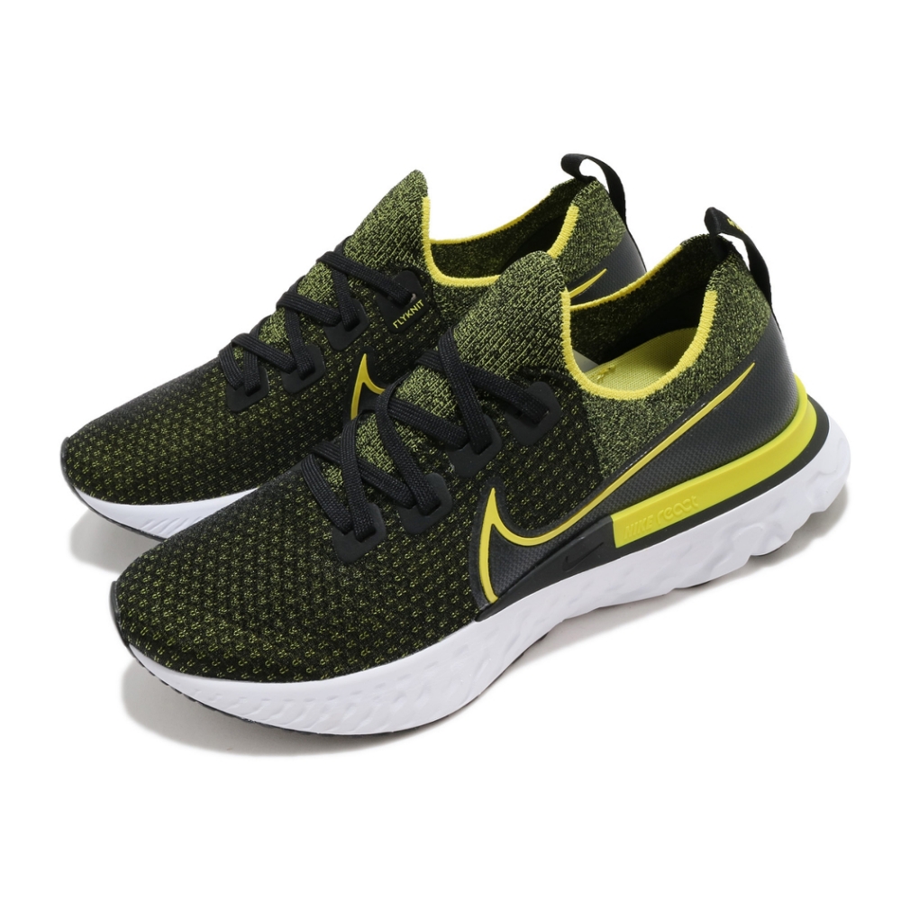 Nike 慢跑鞋 React Infinity Run 男鞋 襪套 輕量 透氣 舒適 避震 路跑 黑 黃 CD4371013