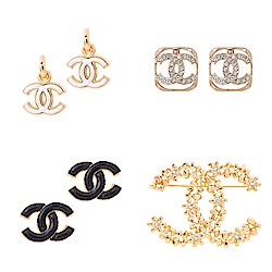 CHANEL 經典雙C LOGO耳環/胸針(多款任選)