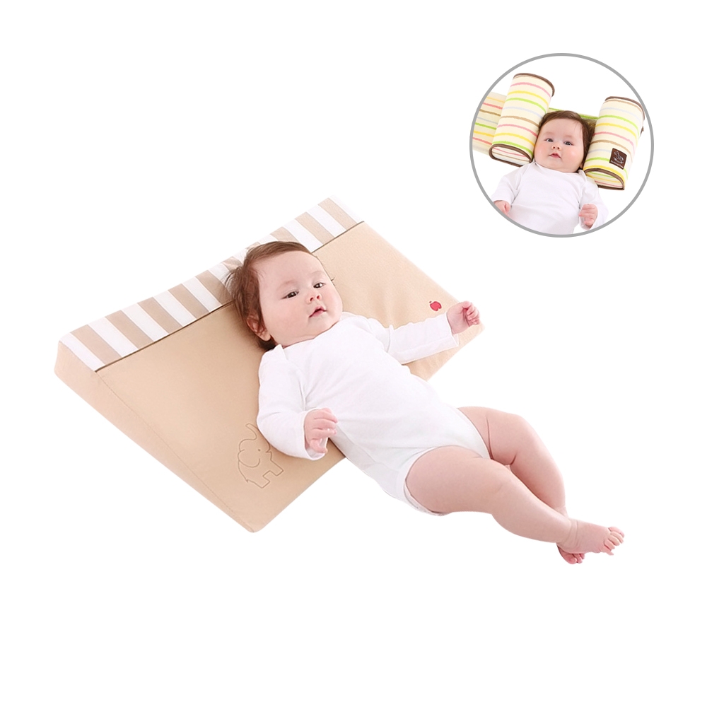 colorland 嬰兒定型枕防側翻枕頭+三角枕(2件組)