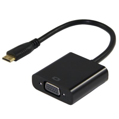 Bravo-u mini HDMI(公) 對 VGA(母) 鍍金頭連接線15cm(黑)