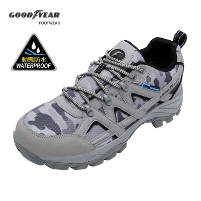 【GOODYEAR 固特異】郊山健行鞋/男 戶外 登山 耐磨 低筒 灰色(戰術靴GAMO13438)