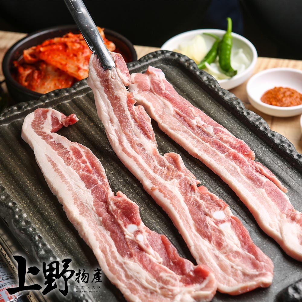 【上野物產 】台灣產 超厚切豬五花肉片(250g±10%/約5-8片/盤) x10盤 豬肉