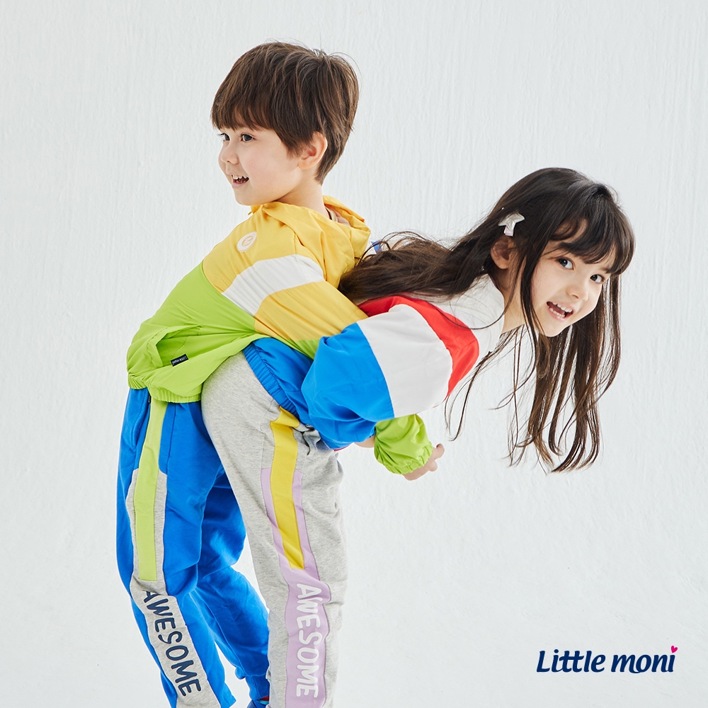 【Little moni】小童復古運動連帽防風外套-綠 (100~130CM)