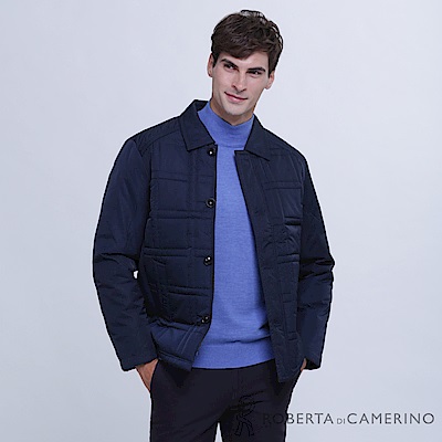 ROBERTA諾貝達 時尚型男 內裡舖棉夾克外套 深藍