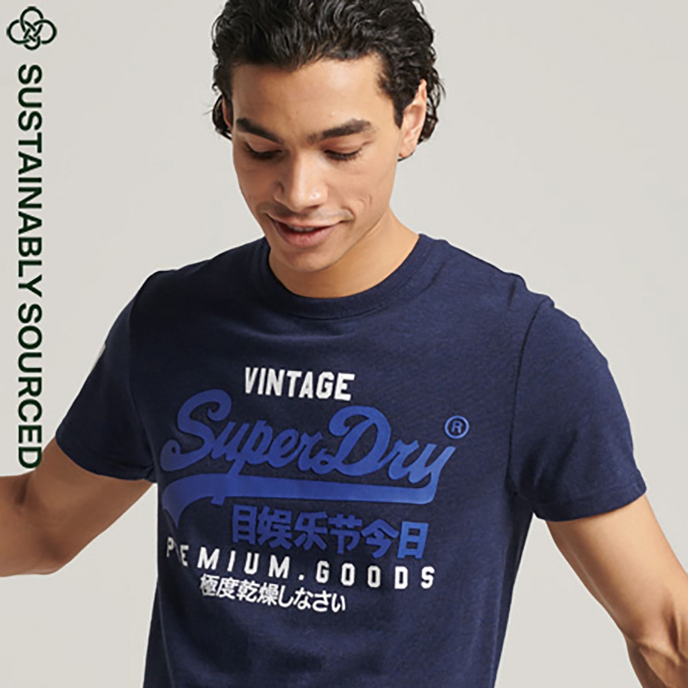 SUPERDRY 男裝 短袖T恤 經典LOGO VL 深藍