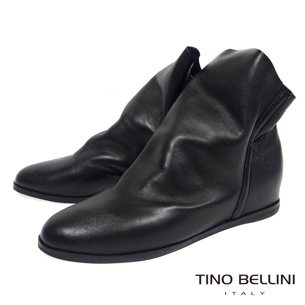 Tino Bellini義大利進口彼德潘內增高短靴_黑