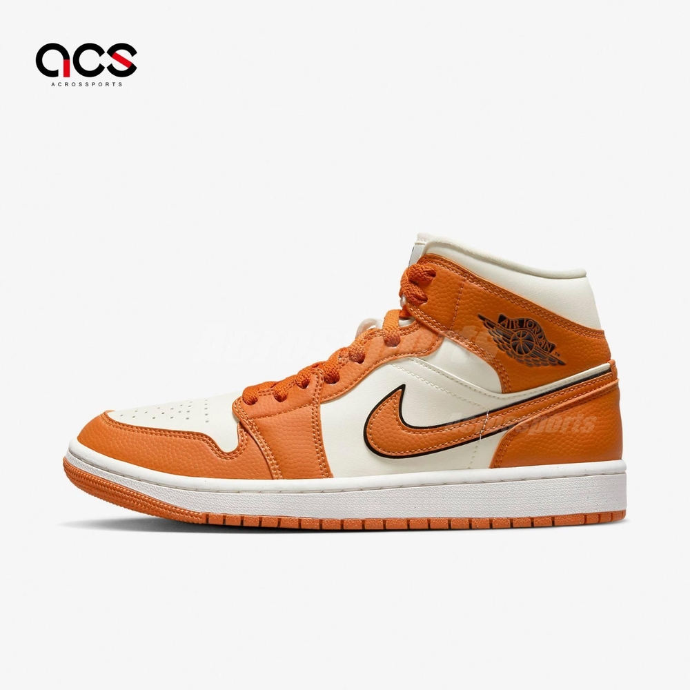 Nike Wmns Air Jordan 1 Mid SE 白橘女鞋AJ1 Sport Spice 喬丹DV1302