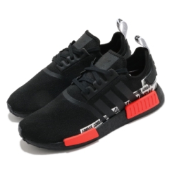 adidas 休閒鞋 NMD R1 襪套式 男女鞋 愛迪達 三葉草 Boost 緩震 情侶鞋 黑 紅 FX6794