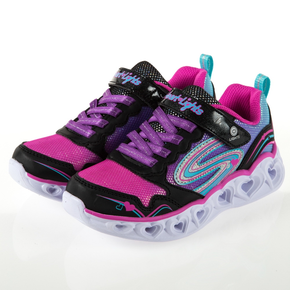 SKECHERS 女童系列 燈鞋 HEART LIGHTS - 20294LBKMT