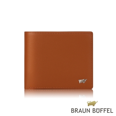 【BRAUN BUFFEL 德國小金牛】台灣總代理 魅惑 8卡中間翻零錢袋短夾-杏仁巧克力色/BF508-318-SAL