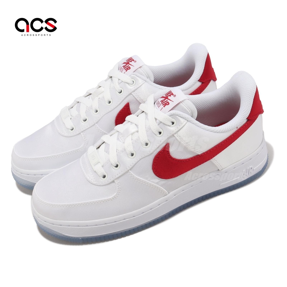 Nike 休閒鞋 Wmns Air Force 1 07 ESS SNKR 白 紅 女鞋 AF1 冰底 DX6541-100