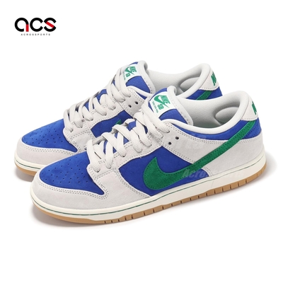 Nike 滑板鞋 SB Dunk Low PRO 男鞋 白 藍 綠 膠底 撞色 麂皮 休閒鞋 HF3704-001