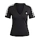 Adidas 3 S V-NECK Tee IU2416 女 短袖上衣 深V領 經典 三葉草 休閒 時尚 黑 product thumbnail 1